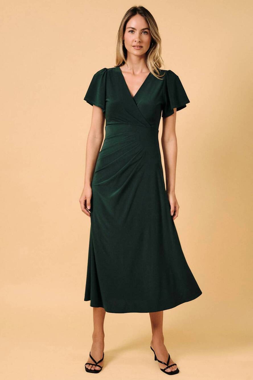 NEW SUNDAY EDITION grace midi dress in emerald green